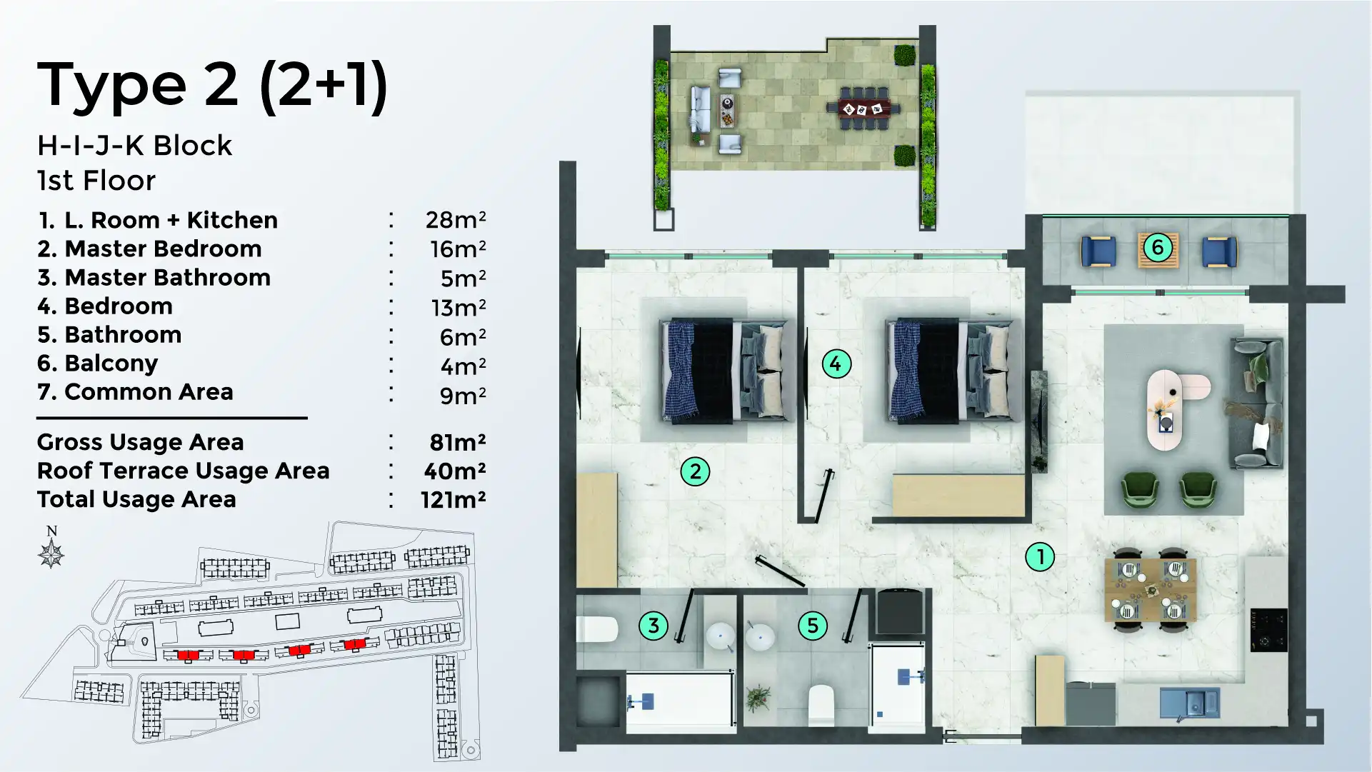TYPE 2 - 2+1 - TERRACE