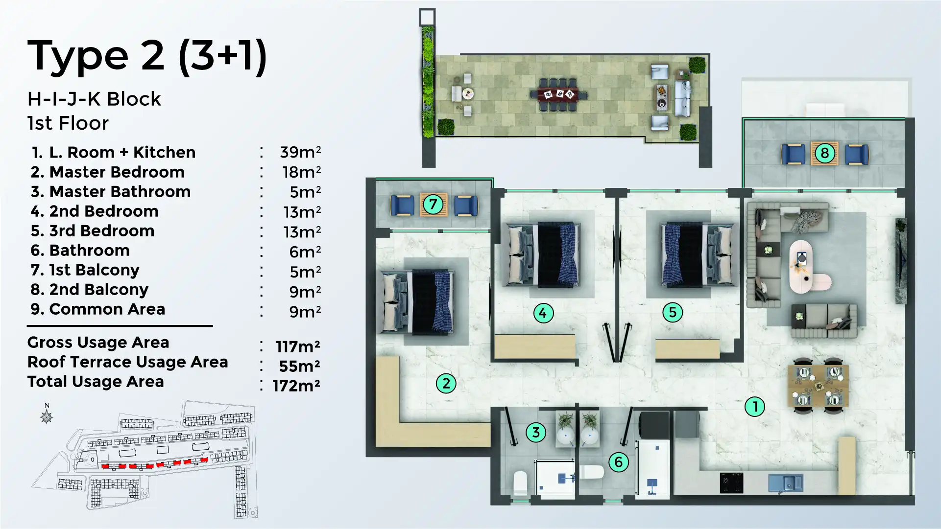 TYPE 2 - 3+1 - TERRACE