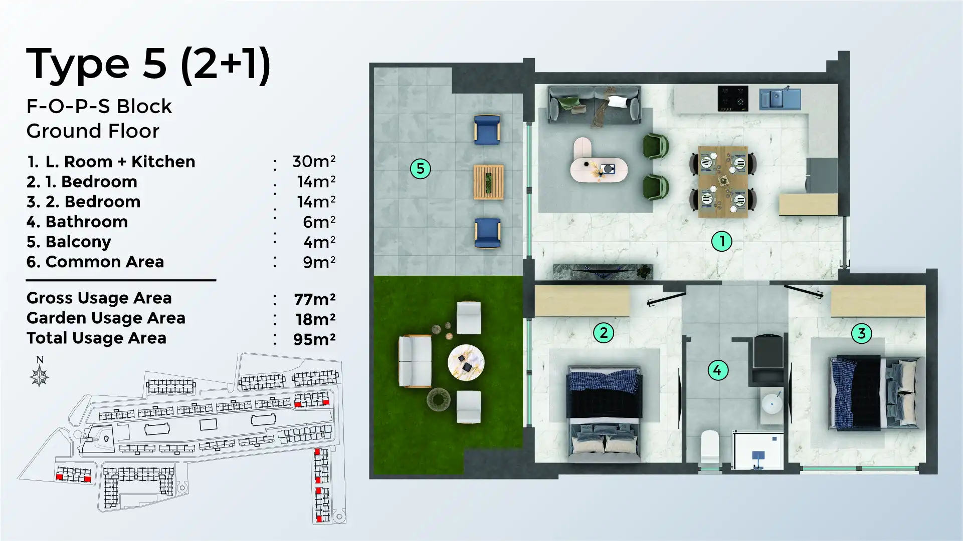 TYPE 5 - 2+1 - GARDEN